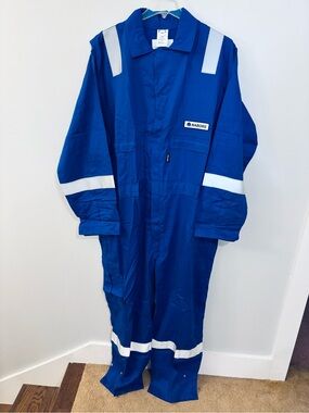 CRUDE Oil & Gas Drilling Blue Men’s Flame Resistant Coverall High Vis Sz 3XL NWT